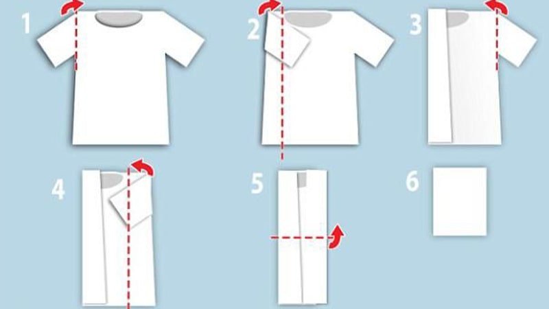 تا کردن تی شرت در 5 مرحله ی آسان که همه آن را بلدیم